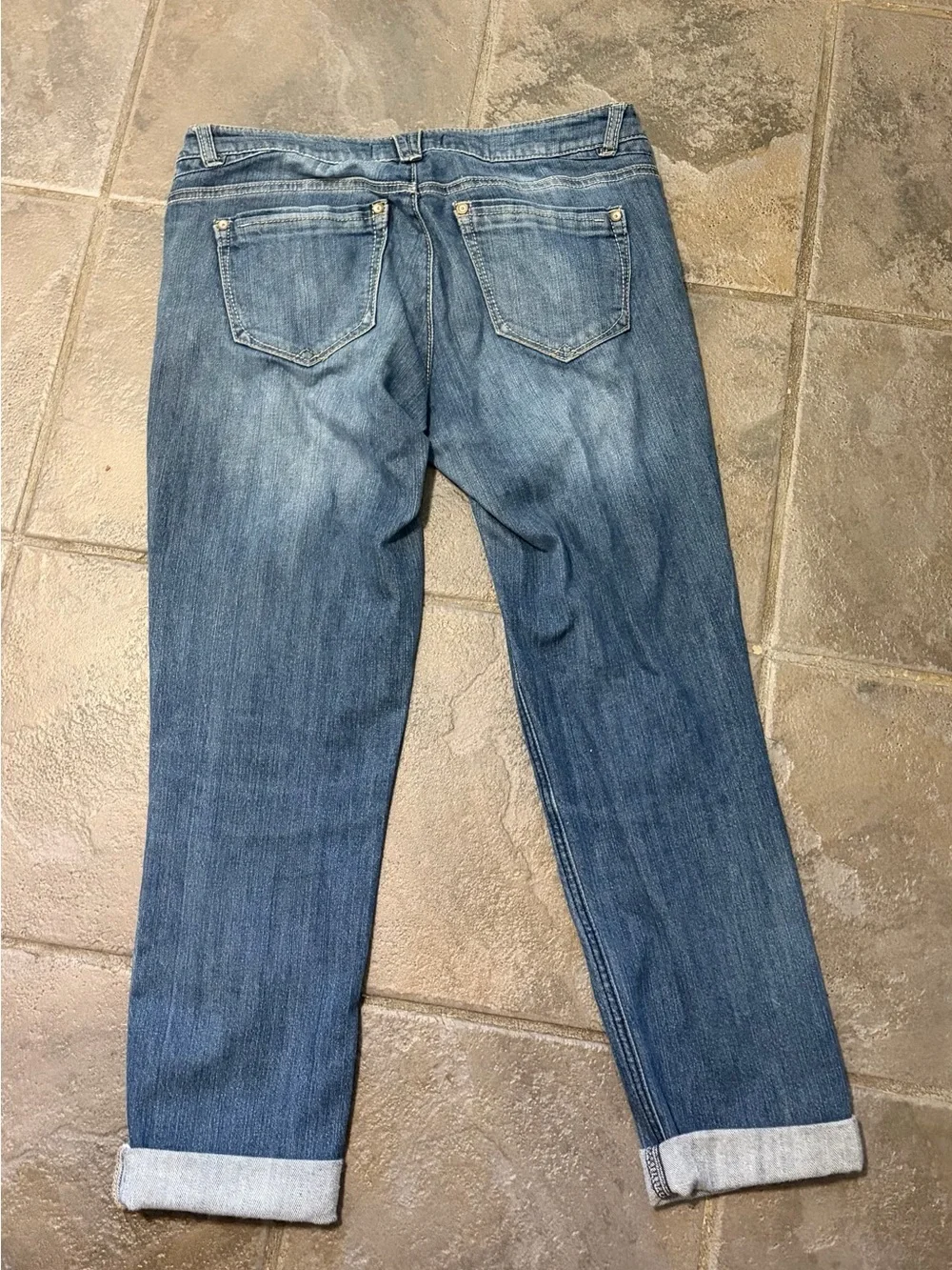 Democracy Women's Distressed Blue Boyfriend Jeans